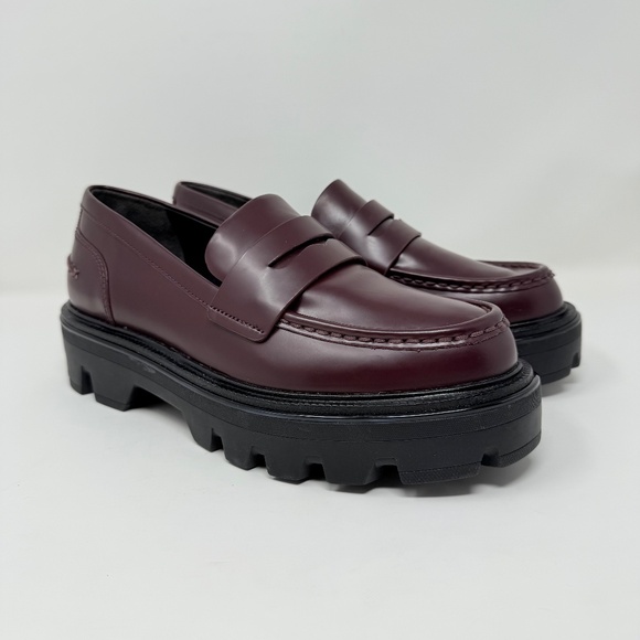 New Rag & Bone Quinn Lug Sole Loafer Burgundy Sz 39.5 - Picture 3 of 14